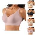 thumbnail image 1 of Seamless Jelly Strip Side Support Non Padded Wireless Bra, Women's Minimizer Full Coverage Comfort Plus Size No Underwire Everyday T-Shirt Bra, 1 of 5