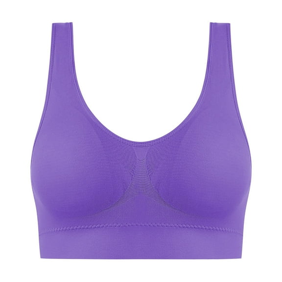 Seamless Lace Bra New Ladies Seamless Comfortable One-Piece No Underwire Vests Breathable Gathering Bra Woman Underwear Plus Size Comfort Bra Style B-53 Purple