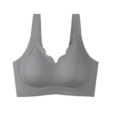 Seamless Lace Bra New Push up Bras for Women Comfortable Seamless Wireless Support Bralettes Plus Size Everyday Bras Underwear Style B-32 Gray