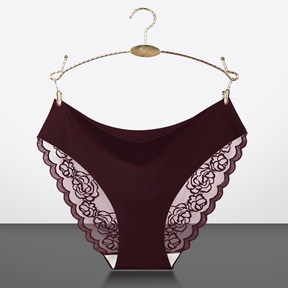 Seamless Lace Briefs For Women Comfortable Ultrathin Ladies Panties Breathable Soft Stretch Underwear" Cute Panties for Women Nylon Bikini Panties Vintage Women's Athletic Underwear Women Panties plus