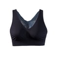 thumbnail image 1 of Seamless Lace Racerback Bra, Black, Small, 1 of 8
