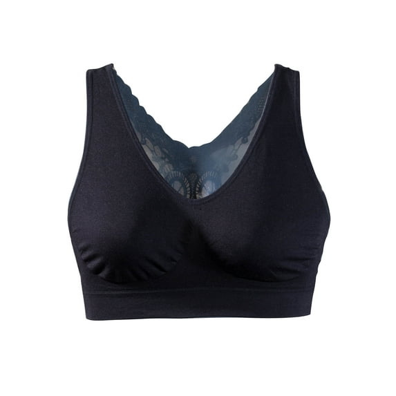 Seamless Lace Racerback Bra, Black, Small