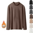 thumbnail image 1 of Seamless Layering Shirts for Women Autumn Winter Warm Long Sleeve Shirt Fleece-Lined Top with Round High Neck Thermal Blouses Women's Cozy Sweater Plus Size M-5XL, 1 of 5