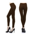 thumbnail image 1 of Seamless Leggings Capri Fleece Lined Thick Tight Warm Winter Footless Pant Brown, 1 of 4