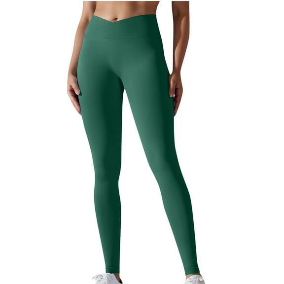 Seamless Leggings for Women Casual Hidden Butt Lifting Scrunch Workout Leggings for Women Crossing High Waist Solid Color Yoga Pants No Front Seam Soft Yoga Pants Gym Athletic Tights