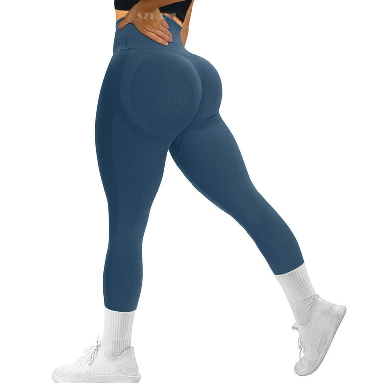  Scrunch Seamless Leggings For Women High Waist Butt Lifting  Yoga Pants Workout Gym Compression Tights Dark Grey M