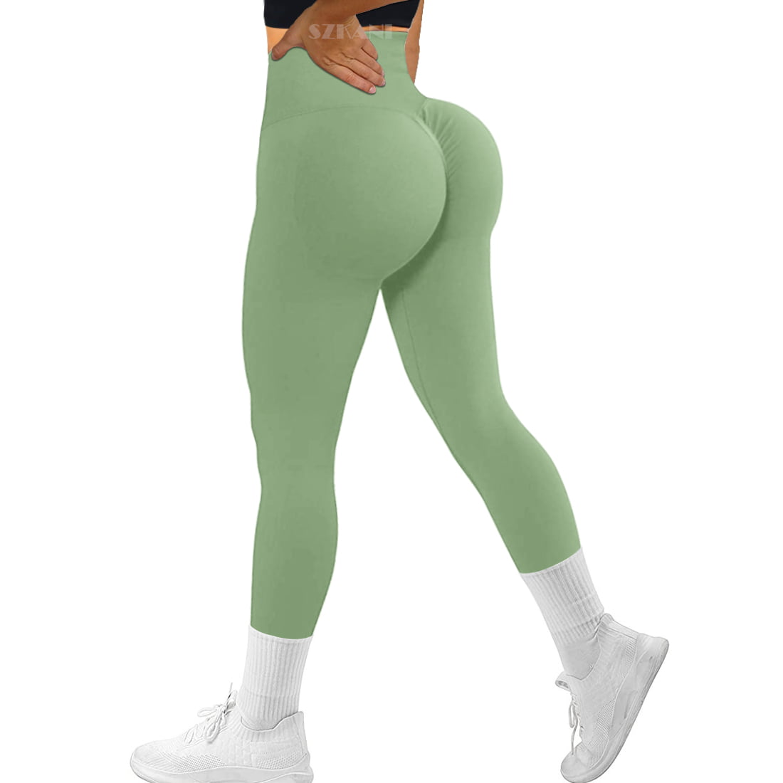 Women's Leggings Scrunch Butt Seamless Tummy Control Butt Lift 4 Way  Stretch High Waist Yoga Fitness Pilates Tights Apple Green Maroon Forest  Green Sp