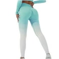 thumbnail image 1 of Seamless Leggings for Women Gradient Print Tummy Control High Waisted Slim Fitted Yoga Pants Scrunch Butt Lifting Workout Running Leggings, 1 of 6