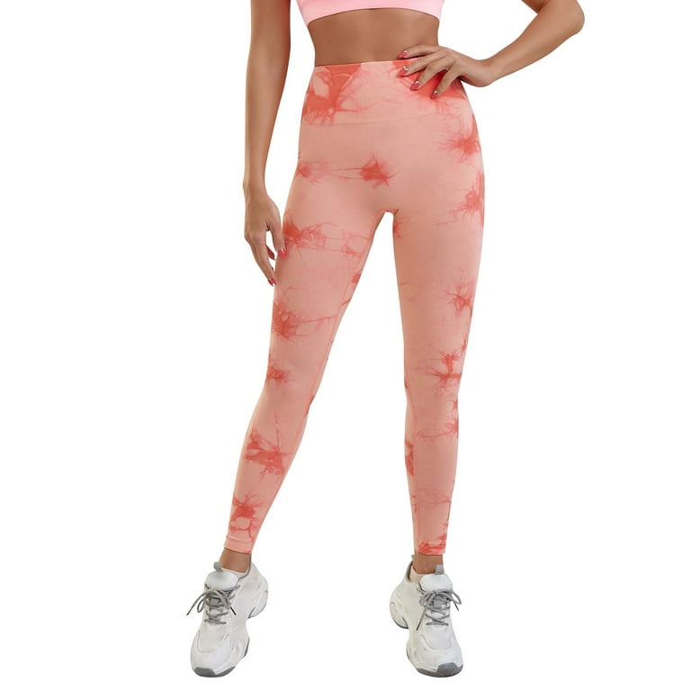 Seamless Leggings for Women Tie Dyed Fitness Peach Lifting