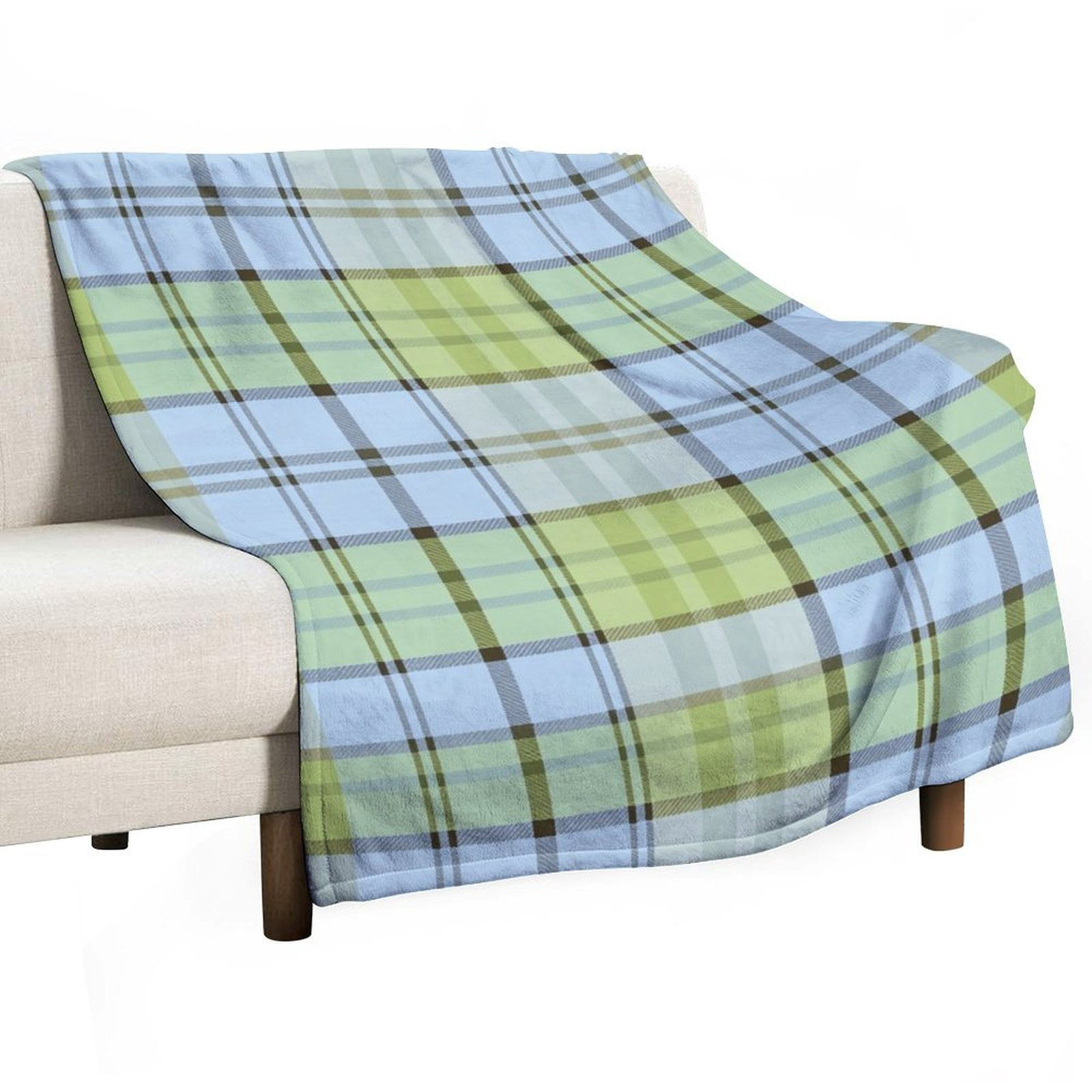 Seamless Light Blue And Green Tartan Plaid Pattern with Cream And Olive ...