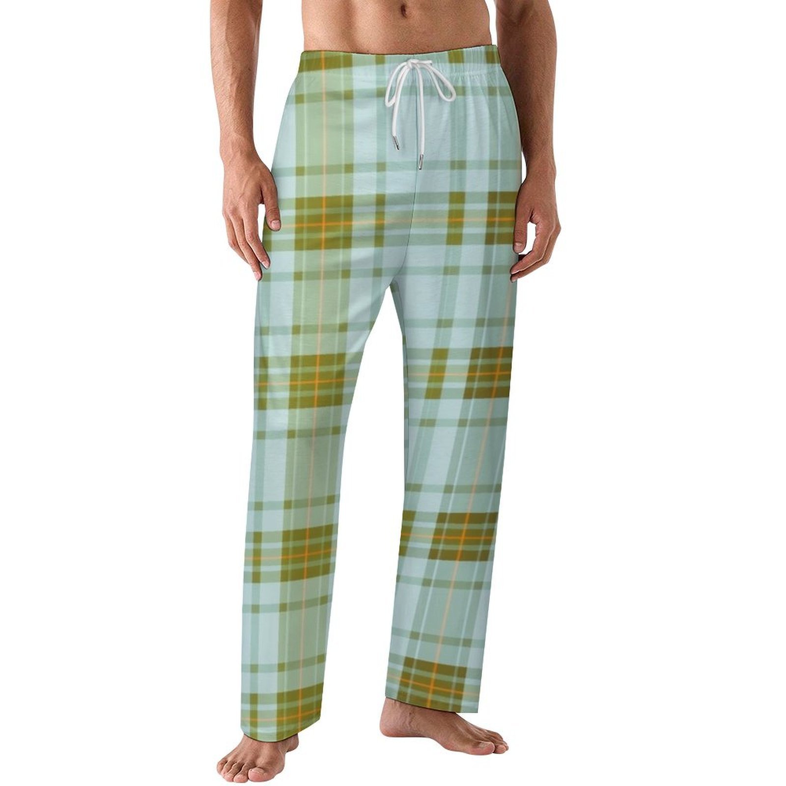 Seamless Light Blue And Green Tartan Plaid Pattern with Cream And Olive ...