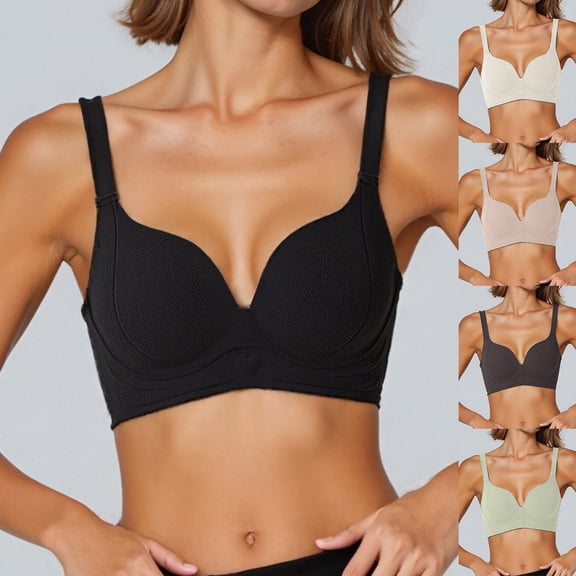 Seamless Lingerie For Women Lightweight Side Support Bra For Underbust Control And Sag Prevention Rose Gold 80B