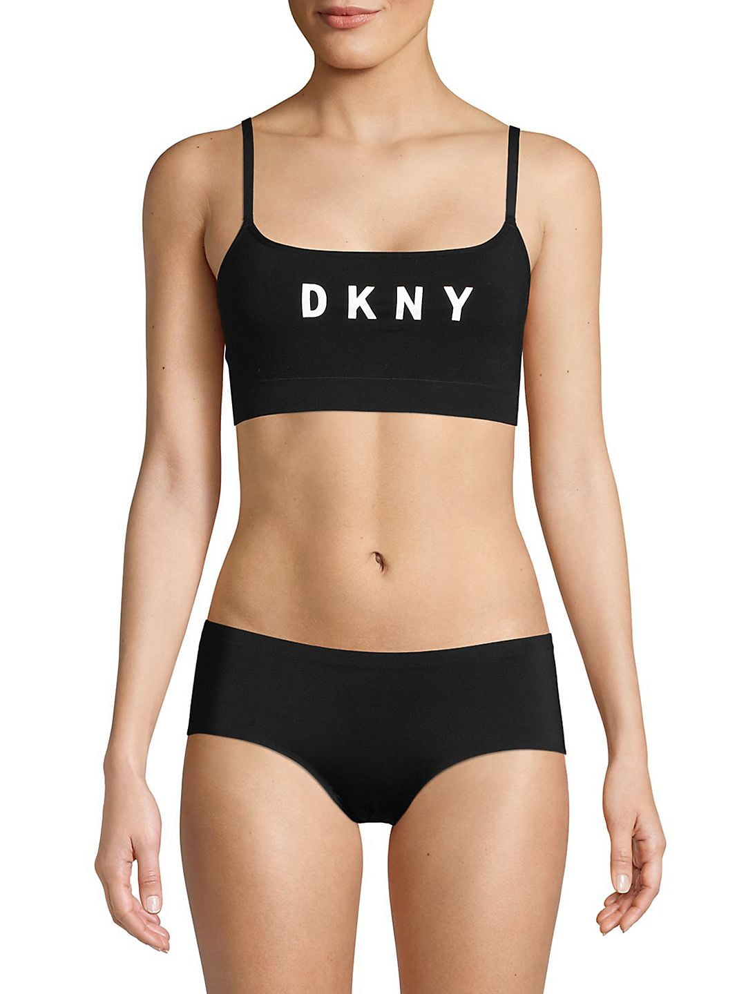 DKNY Intimates Mix Match Seamless Scoop Bralette Black/White