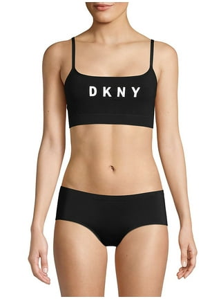 2Pack DKNY Women Seamless Soft Stretch Rib Bralette Bra 36C Black &Plum  Wireless