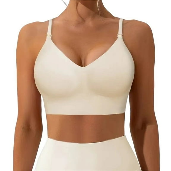 Seamless Low Back Bra Wireless Padded Bralette Thin Straps Comfort Backless Cross Multiway Convertible Bras