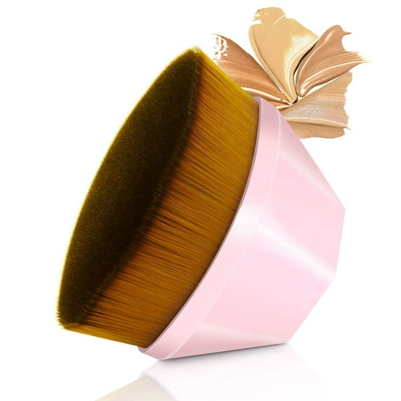 Seamless Makeup Foundation Wand Face Brush Kabuki Flawless Liquid Powder BB Cream Concealer Powder Brushes Flat Kit with Storage Case Pink