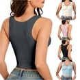 thumbnail image 1 of Seamless Mesh Tank Top Built In Pads Comfortable Casual Daily Basic Layering Breathable Lace Womens Athletic Tops Silk Top Apparel Bra A Compression Women Shorts and Top Women Bodysuit Tall Women, 1 of 7