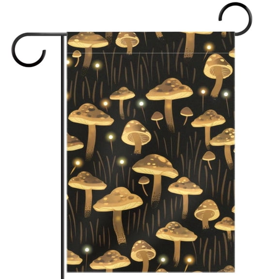 Seamless Mushrooms Forest Seamless Pattern Decorative Garden Flag for All Seasons, 12 x 18 Inch Small Vertical Double Sided Outside Decoration for Yard Farmhouse