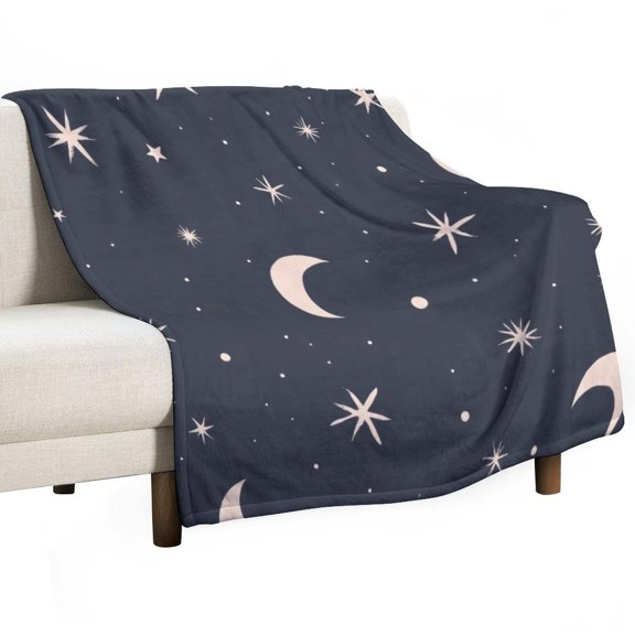 Seamless Night Sky Pattern Throw Blanket Warm Microfiber Flannel Bedroom Decor Blankets For Beds