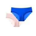thumbnail image 1 of VONCOS Seamless No Show Panties for Women Cheeky Blue 2-Pack Laser Cut Invisible Underwear for Leggings & Yoga,Size M, 1 of 4