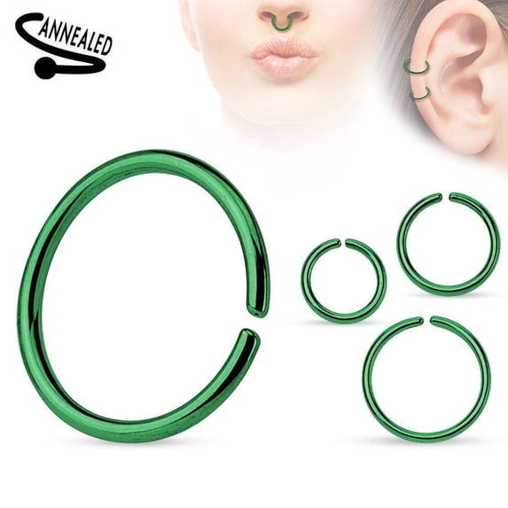 Seamless Nose Ring Bendable Steel Nose Hoop Ear Cartilage Body Piercings Choose Gauge, Size & Color