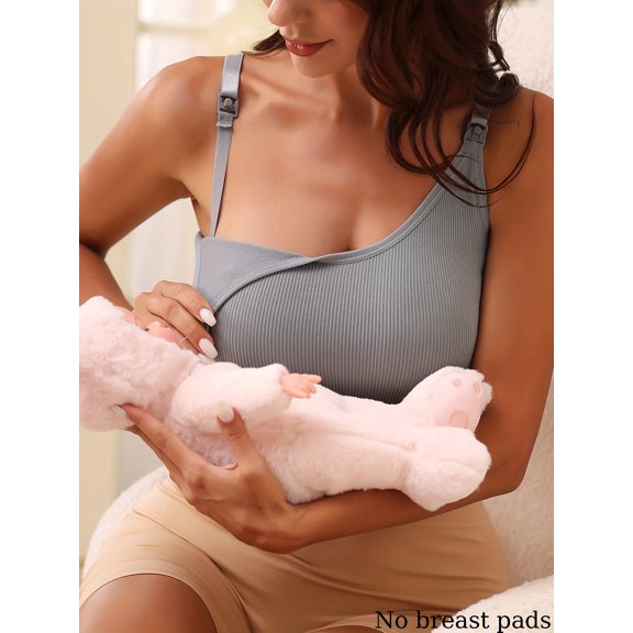 Seamless Nursing Bra - Single Layer No Padding, Ultra Comfortable & Breathable, Clip Down for Breastfeeding
