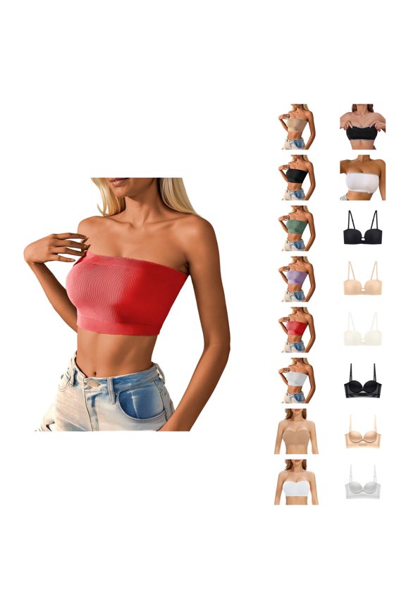 Seamless One Line Wrap Chest Ice Silk Traceless Breathable Beautiful Back Knitted Base Bandeau A Underwear Women