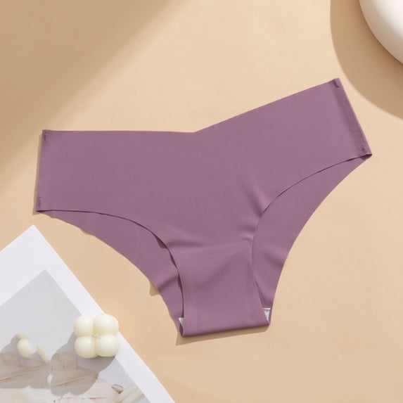 Seamless One Piece Women Sports Panties Low Waist Breathable Thin Underwear Briefs Womens Cotton Underwear Purple M