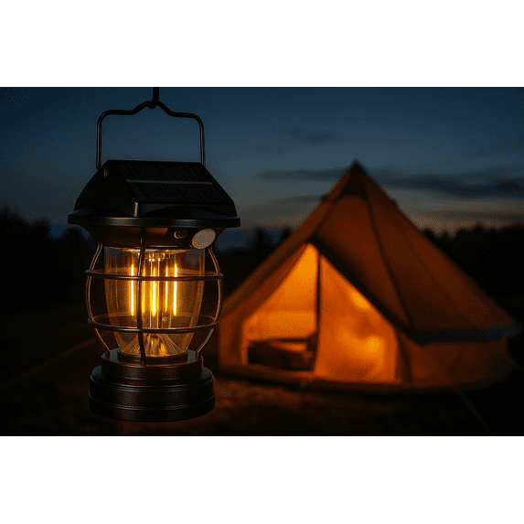 Seamless Outdoors Solar Powered Outdoor Hanging Lantern, Waterproof, Durable