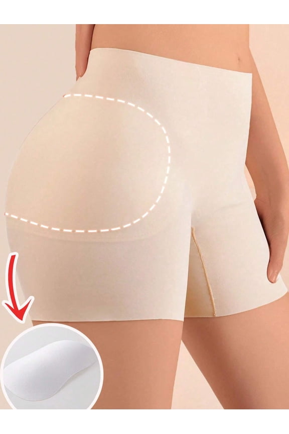 Seamless Padded Shapewear Panties For Women, Butt & Hip Enhancement, Firm Tummy Control, Thin Silky Ice Fiber With Teardrop Foam Pad