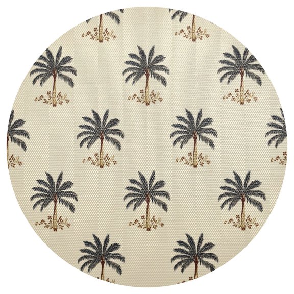 Seamless Palm Trees Pattern PVC Round Grid Placemat Table Mat 1 Pc 15.4" x 15.4"
