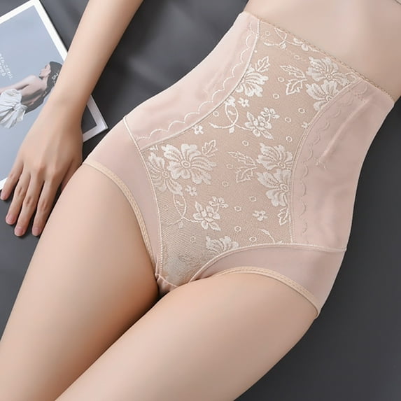 Seamless Panties for Women Shapewear Tummy Underwear - Womens High Waisted Shapewear Panties Body Shaping Briefs Girdle Compression Panty Butt Lifter Briefs Womens Trendy Underwear Beige L