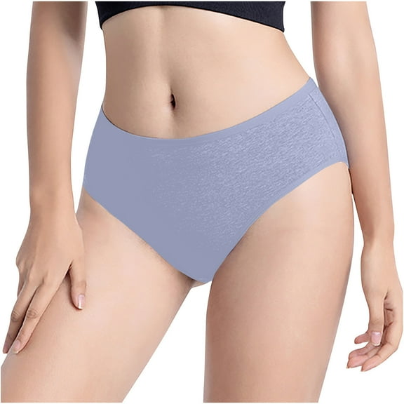 Seamless Panties Women's Oversized Cotton Underwear Medium High Waist Panties Womens Underwear Bikini Gray L