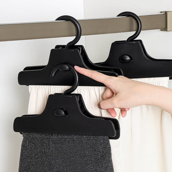 Seamless Pants Hanger with Anti-Wrinkle Clips, Space Saving Multi-Pant Rack – Heavy Duty Plastic Coat Hanger for Closet Wardrobe Home Apartment Efficient Clothing Storage