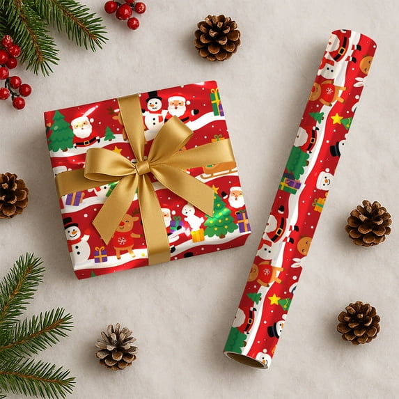 Seamless Pattern Christmas Wrapping Paper Rolls, Seamless Pattern Holiday Gift Wrapping Paper Merry Christmas