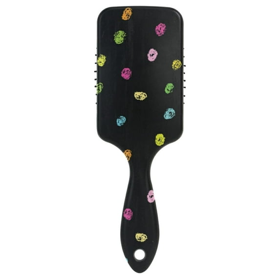 Seamless Pattern with Colorful Polka Dots on Black Dark Air Cushion Comb Hairbrush Prevent static Snag Tangle for Women Ladies Detaining Separating Shaping Wavy Curly Straight Hair