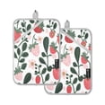 thumbnail image 1 of A Seamless Pattern with Cute Strawberries Square Insulation Pads 2 Piece Heat Resistant 338 Degrees F Oven Mitts for Kitchen Table BBQ Microwave and Other Cooking Occasions, 1 of 7