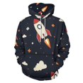 thumbnail image 1 of Seamless Pattern Flying Rocket. Vector Illustration — 插圖 (1) 3d Sweatshirts Hoodie Fashion Casual Personality Men's Women Street Hoodie Pullovers Long Sleeve Comfortable Top, 1 of 6