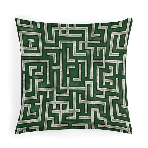 Seamless Pattern of Green And White Greek Key Lines Pillow Protector 20"x20" Geometric Patterns Modern Sofa Throw Pillow Cover Decorative Throw Pillow Covers Gifts for Home Decor
