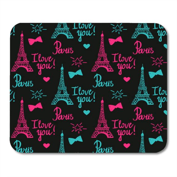 Seamless Pattern Modern Bright Design for Kids Girls Paris I Mousepad Mouse Pad Mouse Mat 9x10 inch