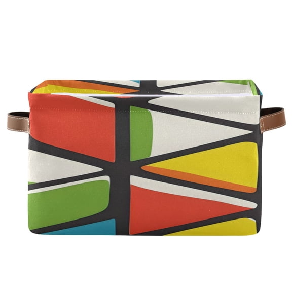 Seamless Pattern Of Cube Flat Square Storage Bins with Handles Collapsible Containing Box 1 Pack