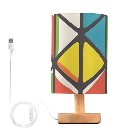 Seamless Pattern Of Cube Flat Table Lamp with USB Port LED Warm Light Lamp Night Light Home Decor