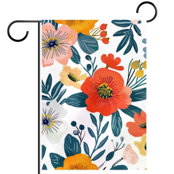 Seamless Pattern Summer Floral Pattern Double Sided Garden Flag Decorative Weather Resistant Yard Flag, Large DIY Vertical Flag for Farmhouse Patio Lawn, 28x40 Inch
