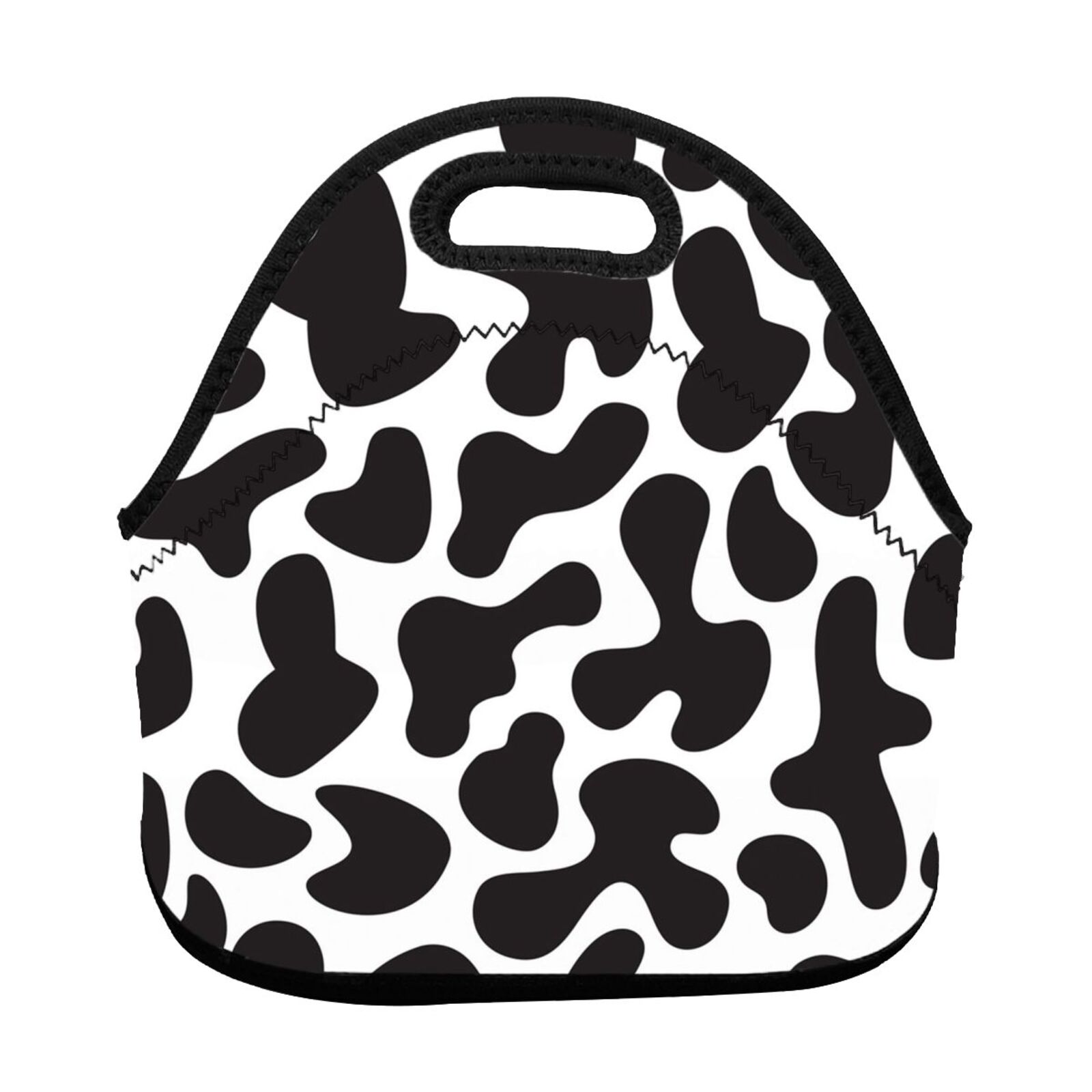 Seamless Pattern With Spotted Cow, Neoprene Lunch Bag Durable Insulated
