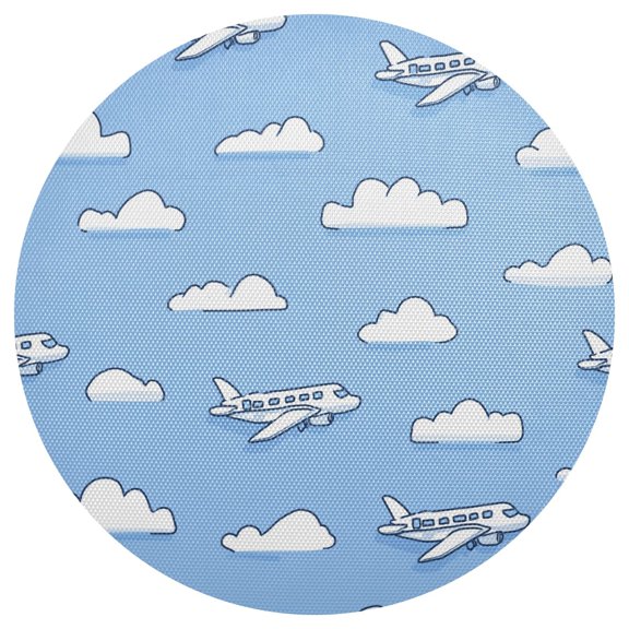 Seamless Planes Clouds Cartoon PVC Round Grid Placemat Table Mat 1 Pc 15.4" x 15.4"