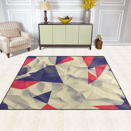 Seamless Pleated Pattern 63''x48'' Plush Memory Foam Bath Mat, Soft, Absorbent, Non Slip, Durable
