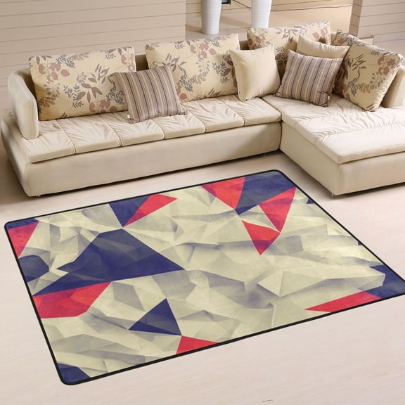 Seamless Pleated Pattern Soft Polyester Area Rug 36''x24'', Non Slip, Memory Foam, Water Absorbent