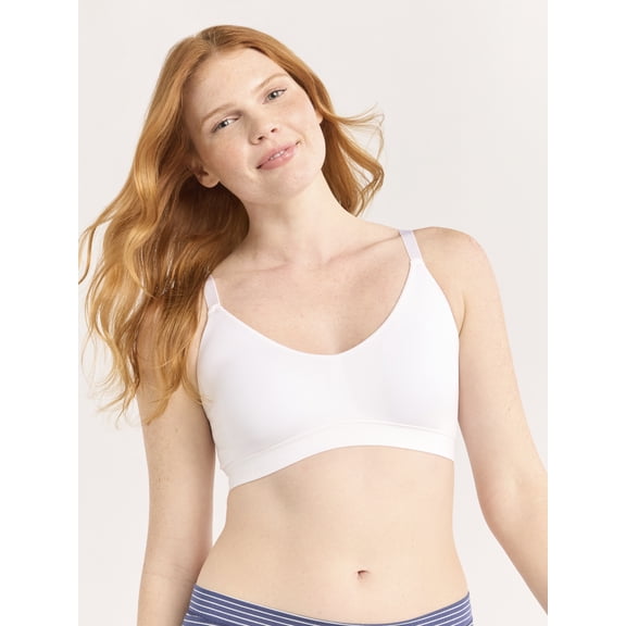 Joyspun Women's Seamless Plunge Pullover Bralette, Sizes S-3XL