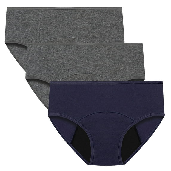Seamless Plus Size Period Panties for Women Comfy Breathable Cotton Panties Leak Proof Menstrual Underwear 3 Pack Mid Waist Panty