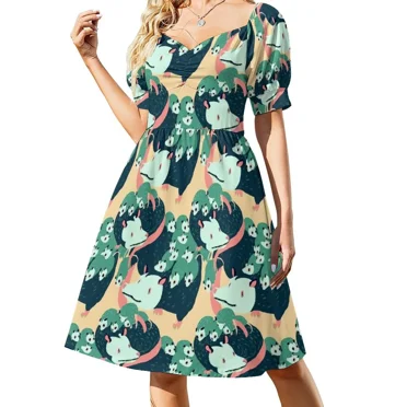 Seamless Possum Pattern Sleeveless Dress Clothing elegant chic women dresses promotion dress party night